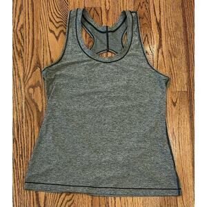 Athleta Racerback Athletic Tank Top Women’s Large Heathered Green Stretch